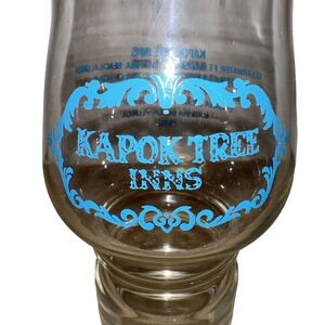 Kapok Tree Inns Clear Hurricane Carafe Glass 1980 Florida Restaurant Promo VTG